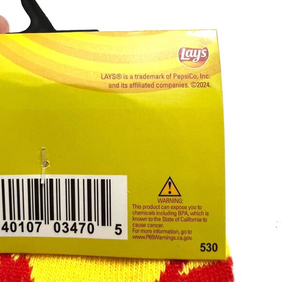 Odd Sox Unisex Lays Potato Chip Snacks Novelty Crew Socks Yellow Red Classic - Picture 6 of 9